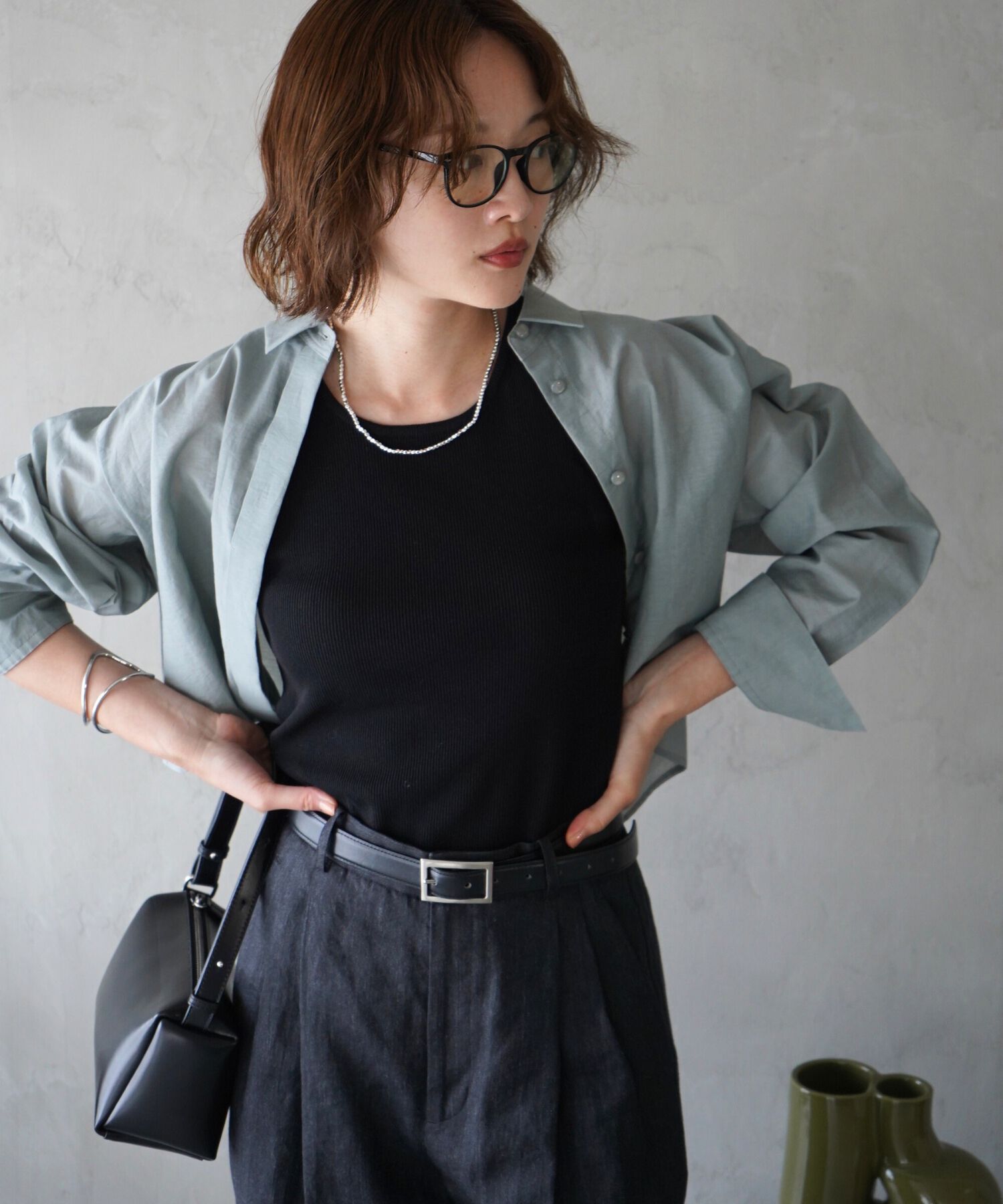 qualite「コットンシアークロップドシャツ」|シャツ・ブラウス|