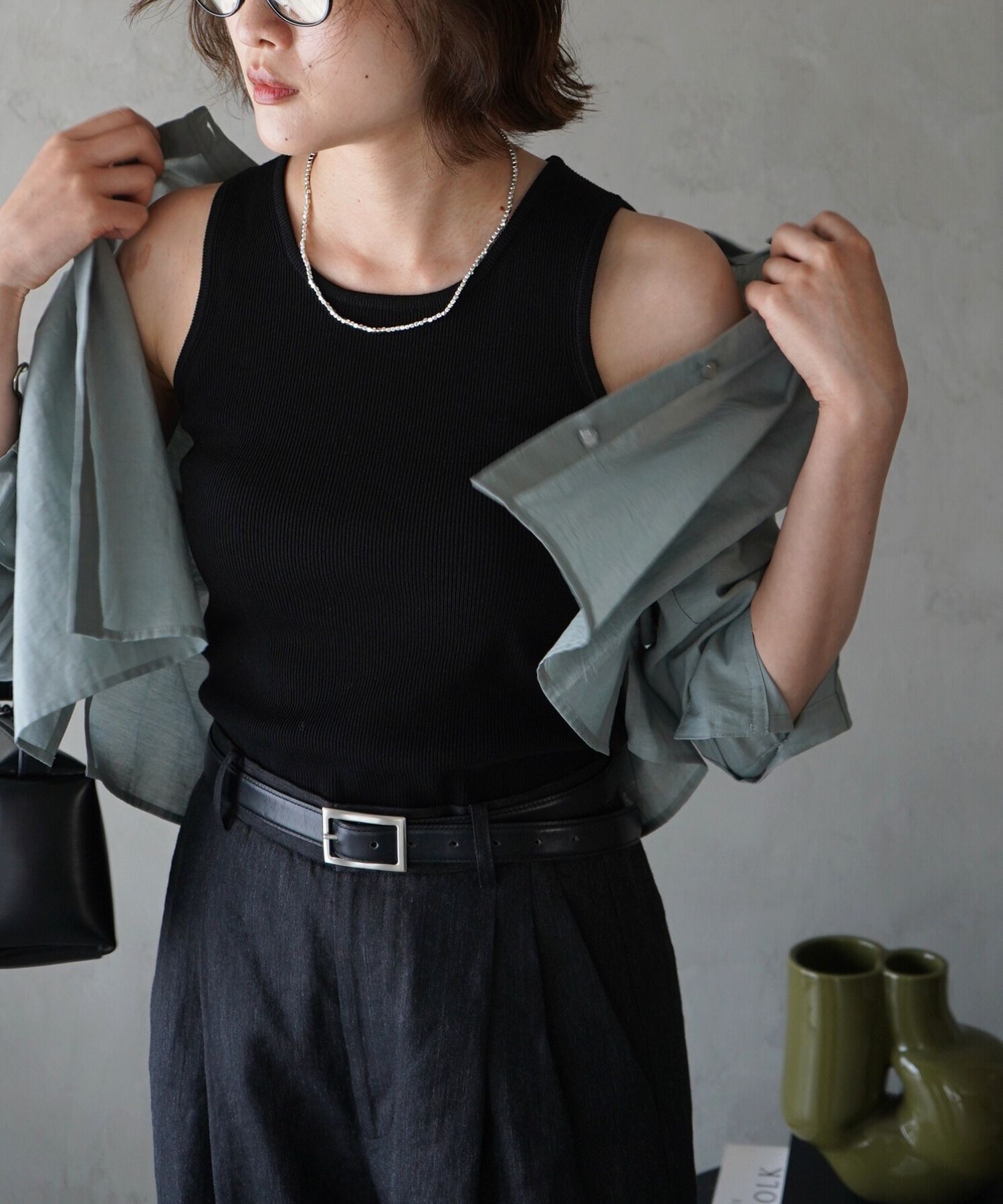 qualite「コットンシアークロップドシャツ」|シャツ・ブラウス|