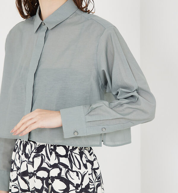 qualite「コットンシアークロップドシャツ」|シャツ・ブラウス|