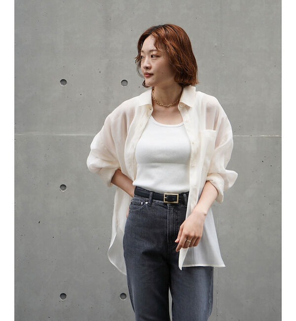 qualite「【大人シアーシャツ】バックスリットシアーシャツ【予約】」|シャツ・ブラウス|