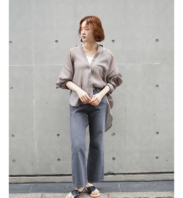 qualite「【大人シアーシャツ】バックスリットシアーシャツ【予約】」|シャツ・ブラウス|