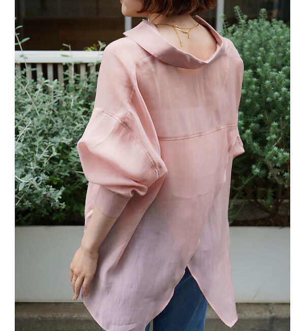 qualite「【大人シアーシャツ】バックスリットシアーシャツ【予約】」|シャツ・ブラウス|