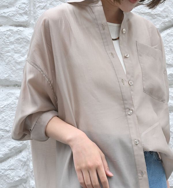 qualite「【大人シアーシャツ】バックスリットシアーシャツ【予約】」|シャツ・ブラウス|