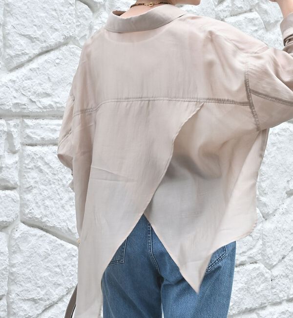 qualite「【大人シアーシャツ】バックスリットシアーシャツ【予約】」|シャツ・ブラウス|