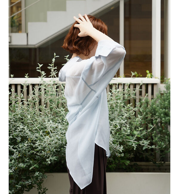 qualite「【大人シアーシャツ】バックスリットシアーシャツ【予約】」|シャツ・ブラウス|