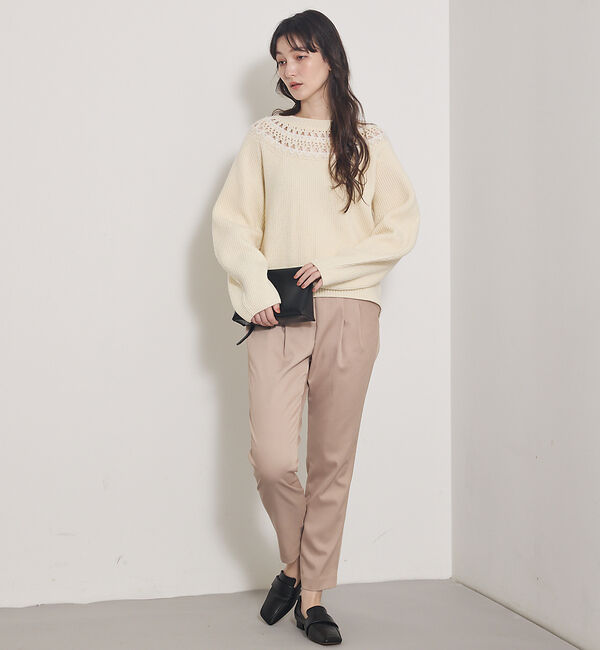 qualite「【2WAYタックパンツシリーズ新素材！】ウォームサテンタックパンツ」|その他|