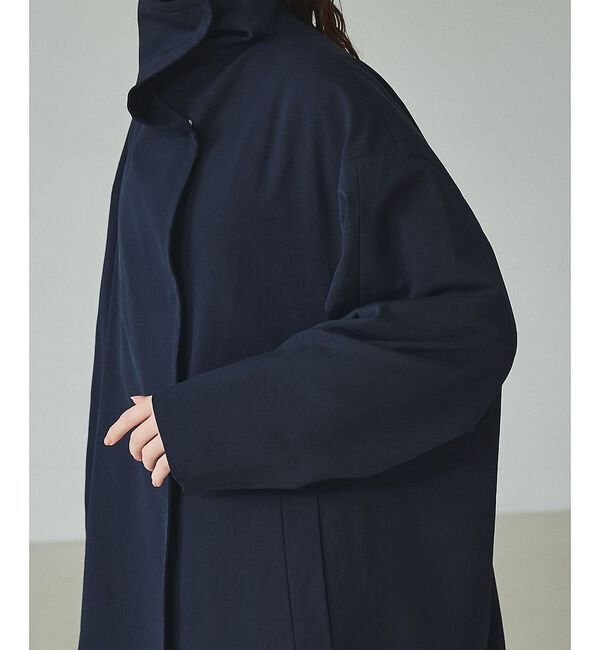 qualite「ネイビー数点入荷！在庫あるのみ！【大人のスプリングコート】オーバースタンドコート」|トレンチコート|