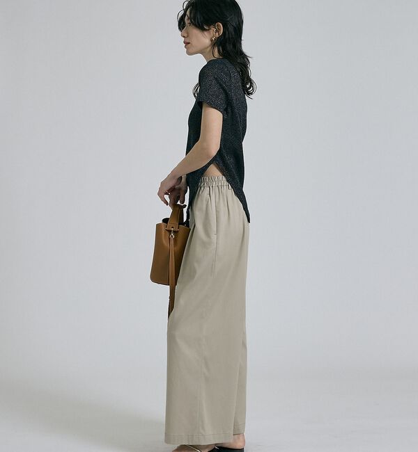 qualite「【大人ラメ&times;スリット】ラメテレコTシャツ」|Tシャツ・カットソー|