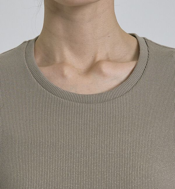 qualite「【大人ラメ&times;スリット】ラメテレコTシャツ」|Tシャツ・カットソー|