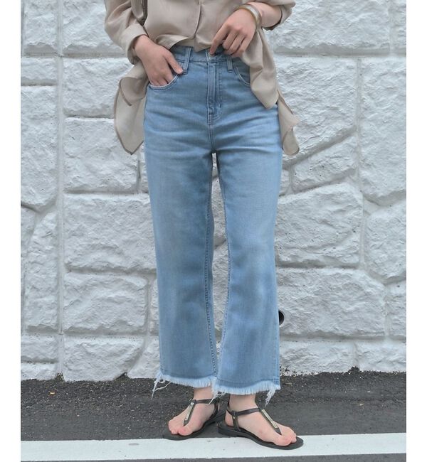 qualite「【healthy denim】Nachos フレアデニムパンツ」|デニム|ライトブルー