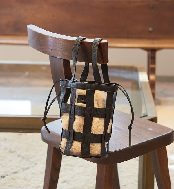 LOWELL things「SOEUR/カゴメッシュファートートBAG」|ハンドバッグ|ブラック