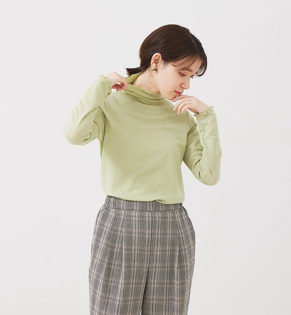 abahouse mavie「メロウハイネックプルオーバー」|Tシャツ・カットソー|ライム