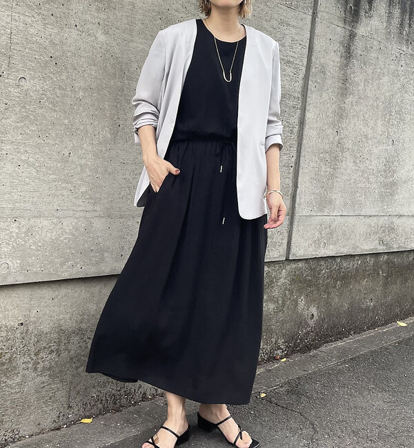 abahouse mavie「ノーカラーライトジャケット」|ノーカラージャケット|