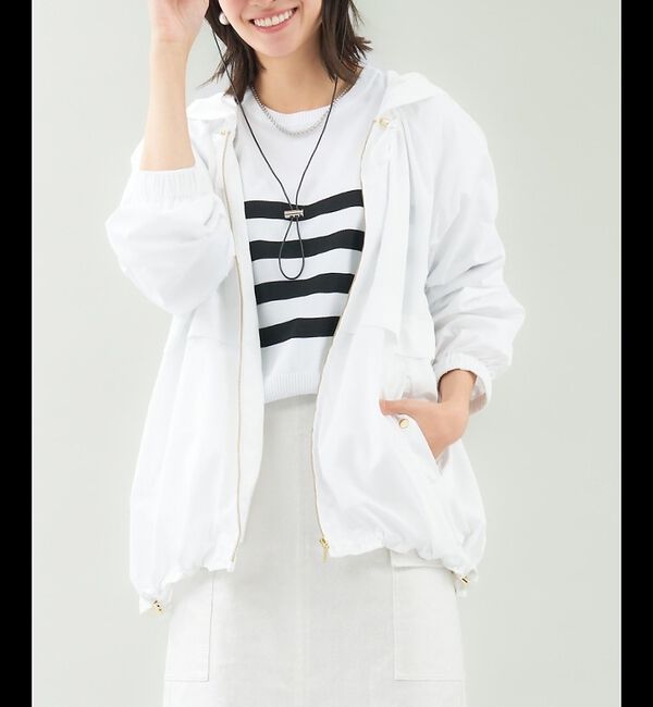 abahouse mavie「撥水ギャザーマウンテンパーカー」|その他|ホワイト