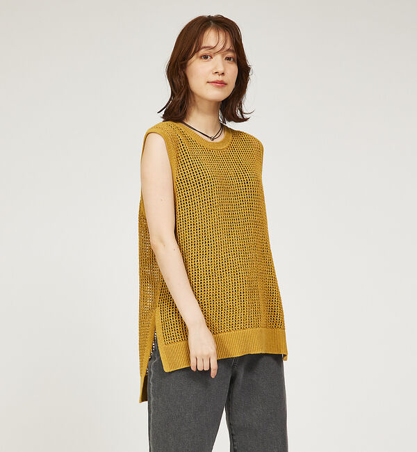 abahouse mavie「メッシュニットノースリプルオーバー」|ニット・セーター|