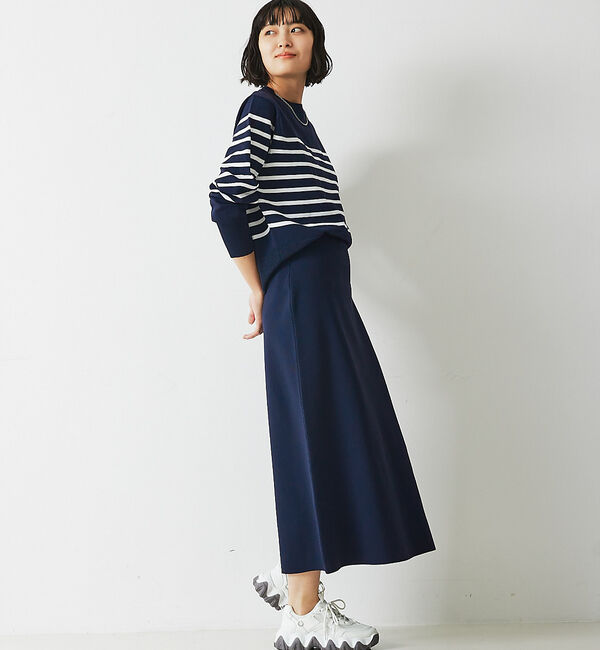 abahouse mavie「【セットアップ対応】セミフレアニットスカート」|スカート|