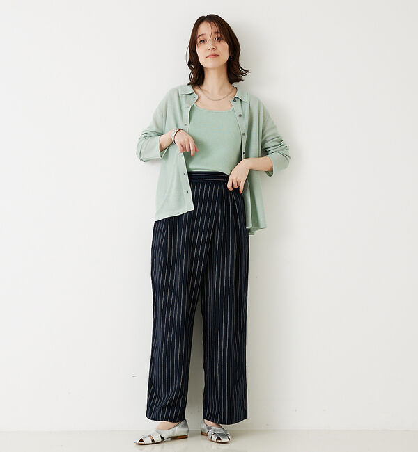 abahouse mavie「【アンサンブル対応】スパンコールシアーニットシャツ」|ニット・セーター|