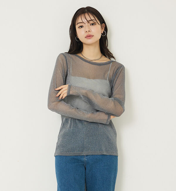 abahouse mavie「ラメチュールロンT」|Tシャツ・カットソー|