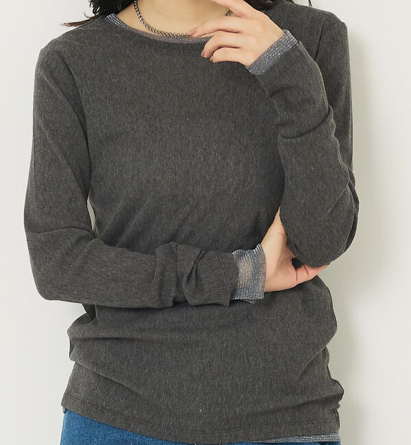 abahouse mavie「ラメチュールロンT」|Tシャツ・カットソー|