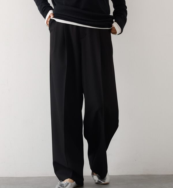 abahouse mavie「【後ろウエストゴム】タックワイドスラックス　m_01/シーズンレス/メンズライク」|その他|