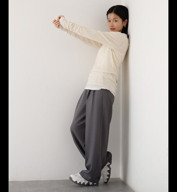 abahouse mavie「【後ろウエストゴム】タックワイドスラックス　m_01/シーズンレス/メンズライク」|その他|