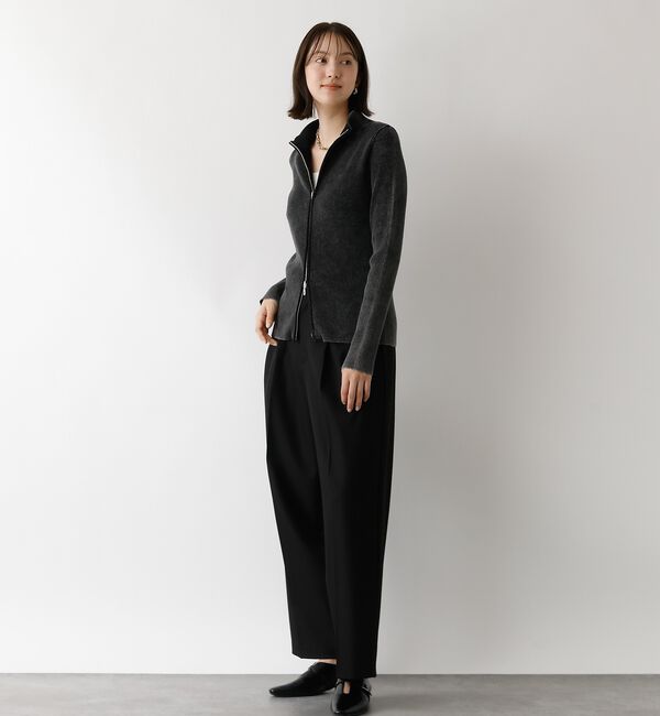 abahouse mavie「Wジップリブハイネックカーデ」|カーディガン|