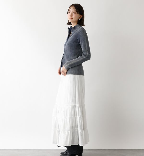 abahouse mavie「Wジップリブハイネックカーデ」|カーディガン|