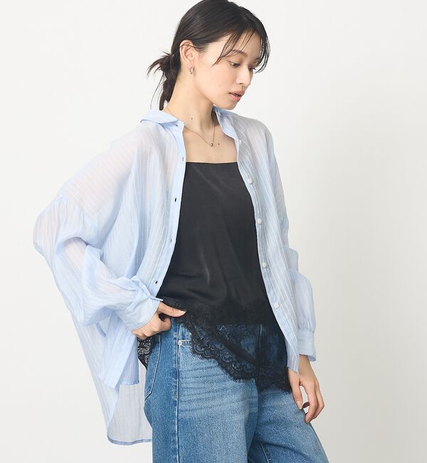 abahouse mavie「【追加生産決定！】サテン裾レースキャミソール【予約】」|キャミソール|