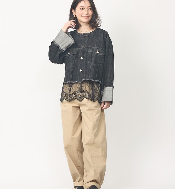 abahouse mavie「【追加生産決定！】サテン裾レースキャミソール【予約】」|キャミソール|
