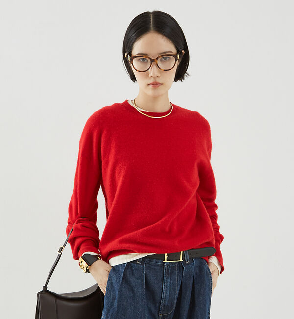 The Store by C' 「【COCUCA】ウールクルーニットプルオーバー」|ニット・セーター|レッド
