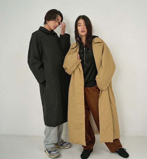 NOMINE「３WAYカラー中綿ロングコート」|ステンカラーコート|