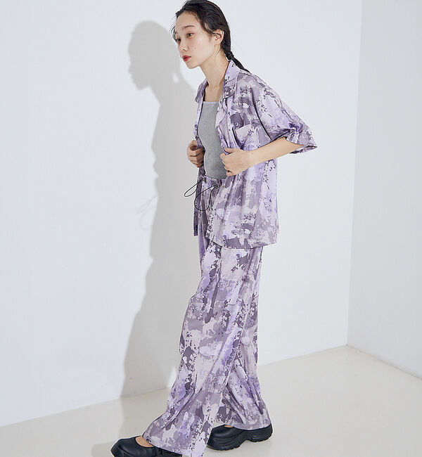 NOMINE「【セットアップ着用可】スプラッシュプリント 開襟 シャツ」|シャツ・ブラウス|