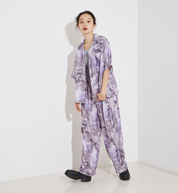 NOMINE「【セットアップ着用可】スプラッシュプリント 開襟 シャツ」|シャツ・ブラウス|