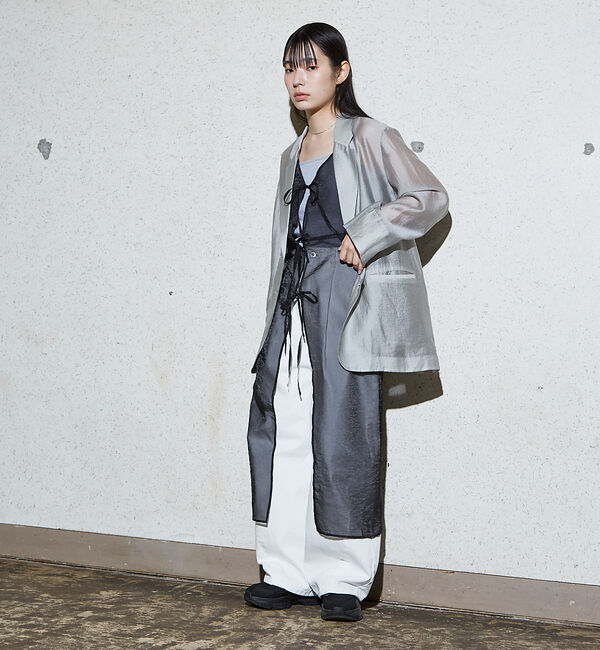 NOMINE「【前後着用可】無地 2WAY シアー キャミソール  ワンピース」|ワンピース|