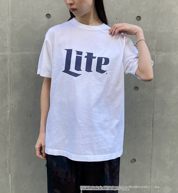 NOMINE「【GOOD ROCK SPEED】Miller LITE ロゴ半袖 Tシャツ」|Tシャツ・カットソー|ホワイト