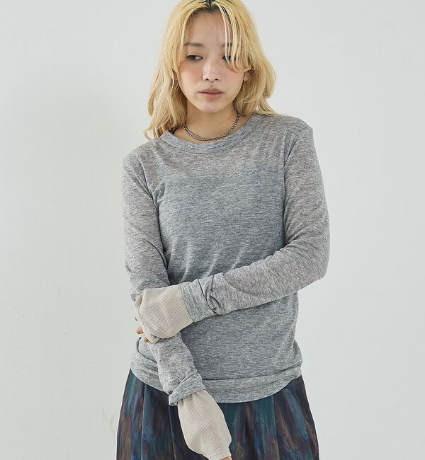 NOMINE「ダブルスリーブ シアー ロンT」|Tシャツ・カットソー|