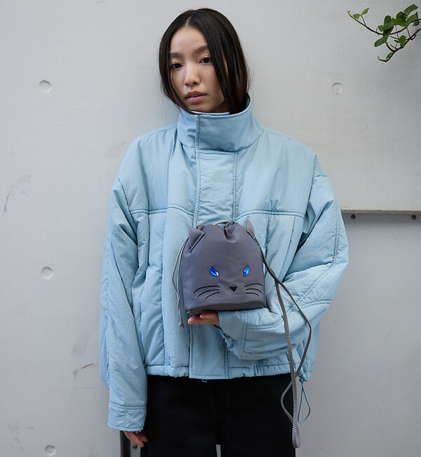 NOMINE「【FAVORI】黒猫 灰猫 巾着ショルダーバッグ」|ショルダー・メッセンジャー|