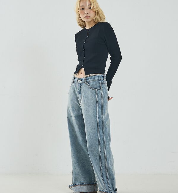 NOMINE「バイカラーコンパクトカーディガン」|カーディガン|