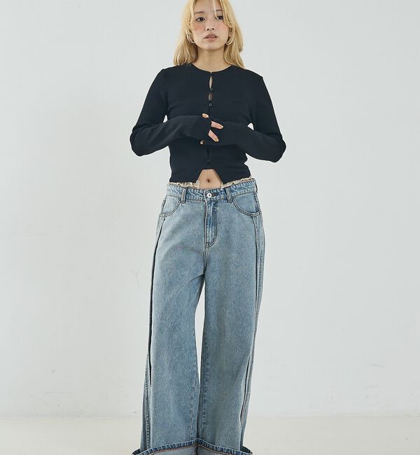 NOMINE「バイカラーコンパクトカーディガン」|カーディガン|