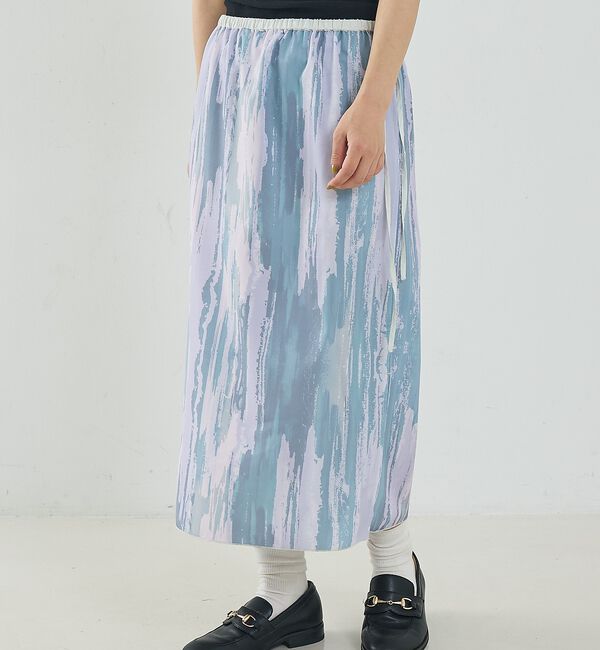 NOMINE「【セットアップ対応】ペイント柄 スリット スカート」|スカート|