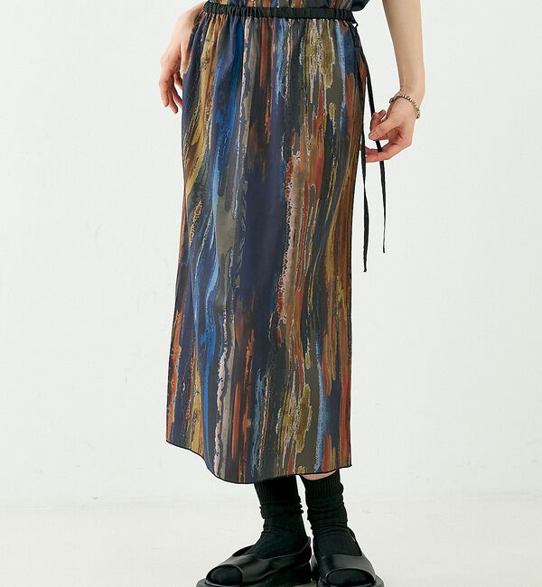 NOMINE「【セットアップ対応】ペイント柄 スリット スカート」|スカート|