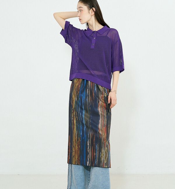 NOMINE「【セットアップ対応】ペイント柄 スリット スカート」|スカート|