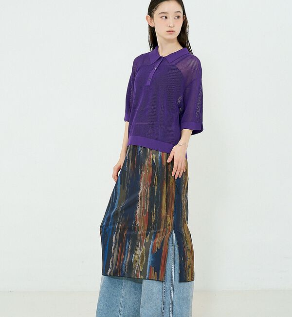 NOMINE「【セットアップ対応】ペイント柄 スリット スカート」|スカート|