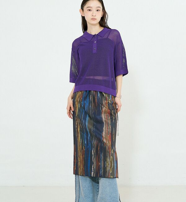 NOMINE「【セットアップ対応】ペイント柄 スリット スカート」|スカート|