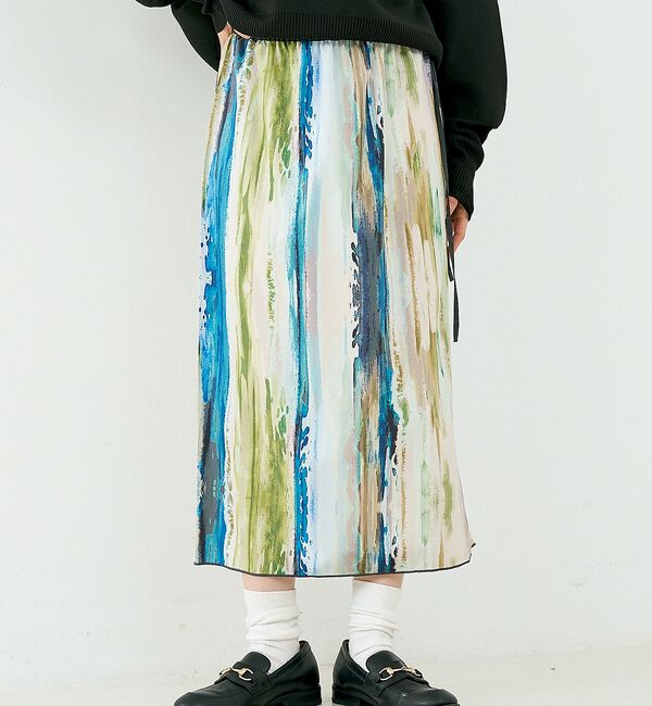 NOMINE「【セットアップ対応】ペイント柄 スリット スカート」|スカート|