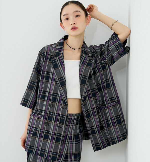 NOMINE「【セットアップ対応】ハーフスリーブ チェック ジャケット」|その他|