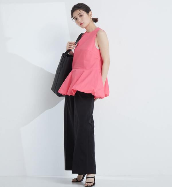 TIARA「センタープレスワイドパンツ」|スラックス|