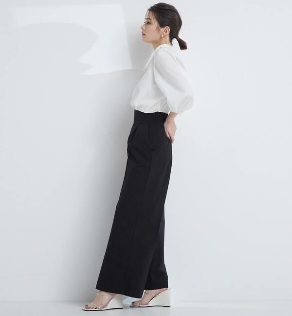 TIARA「センタープレスワイドパンツ」|スラックス|