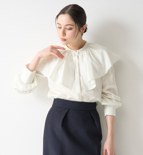 TIARA「ボリュームギャザーカラーブラウス」|シャツ・ブラウス|
