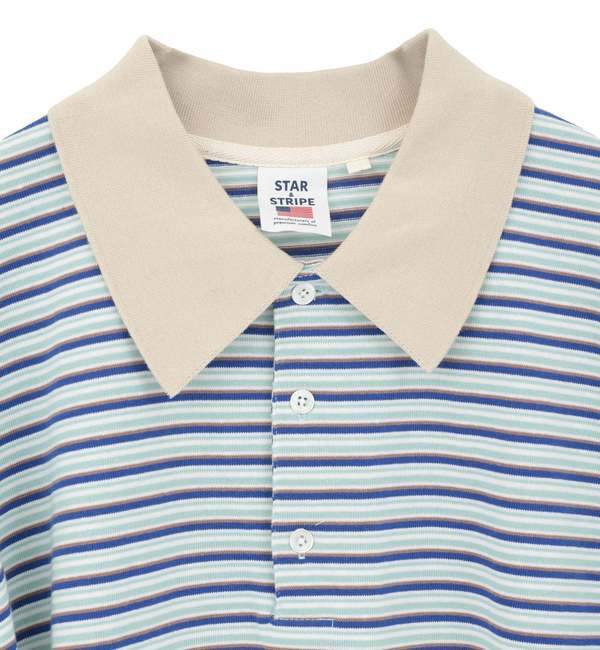 TIARA「【STAR&STRIPE/スターアンドストライプ】ボーダーポロニット（SSMD-199M）」|ニット・セーター|